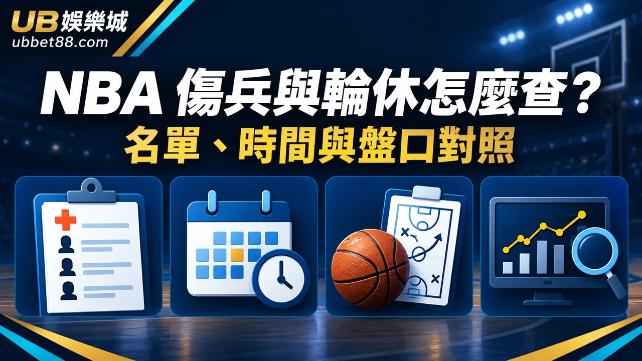 NBA 傷兵與輪休怎麼查？投注前把名單、時間與盤口對起來｜財神娛樂城文章精選圖